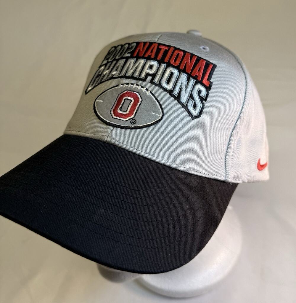 Ohio State Buckeyes Vintage 2002 National Champions Gray Adjustable Hat Nike